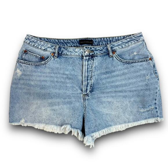 House of Harlow 1960 Denim Jean Cutoffs Shorts Button Fly High Waist Size 32 - Picture 1 of 4